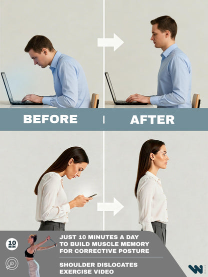 WALUE™ Posture Correction & Shoulder Exerciser – Non-Elastic Stretch Strap for Exercise, Yoga, Flexibility & Physical Therapy