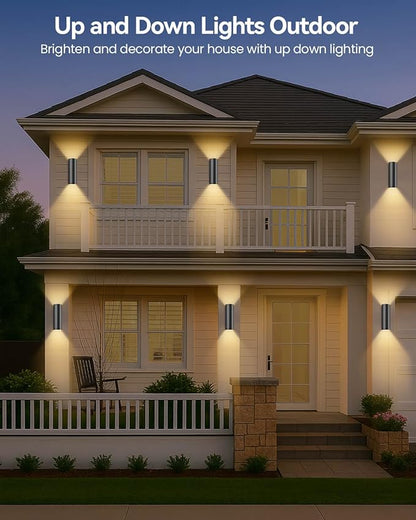 KIZON Dusk to Dawn Outdoor Lighting 2 Pack, Modern Outdoor Wall Lights Black Exterior Lighting Fixtures Wall Mount with E26 Base, Waterproof Sconce Porch Light with Bulbs Included, ETL Listed
