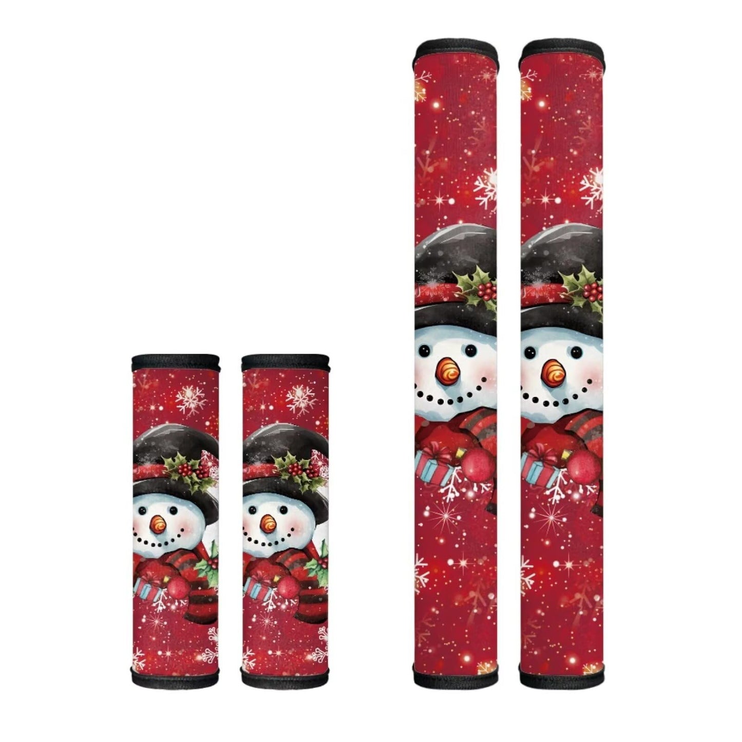 HUISEFOR Christmas 4 Pcs Refrigerator Door Handle Covers Kitchen Appliance Decor Handles Easy to Install Kitchen Appliance Handle Covers for Microwave Oven Stove Gift for Holiday