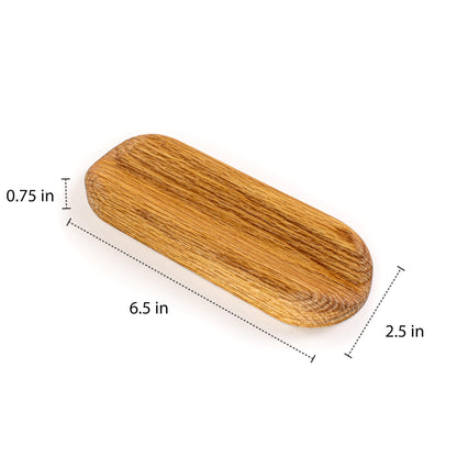 Vorovale Solid Oak Single Pen Tray, Minimalist Desk Organizer, Natural Wood, Handcrafted, Precision Angled Channel