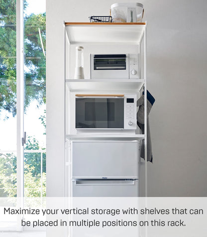 Yamazaki Home Kitchen Appliance 3 tier Storage Rack-Standing Organizer Shelves, One Size, Black