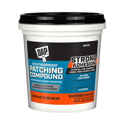 DAP Weatherproof Patching Compound, White, 16 Oz (7079818740)