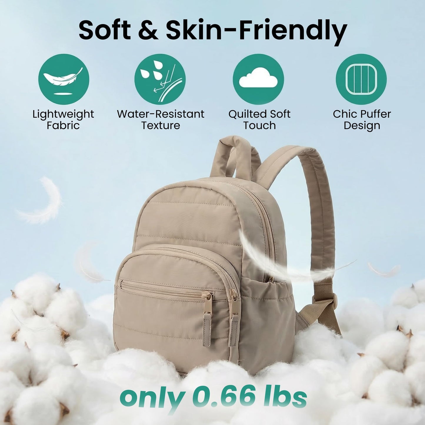 MxDicha Backpack for Women, Mini Backpack with Quilted Design and Adjustable Straps, Large Capacity Multi Compartment, Lightweight Comfort for Work Travel Outdoor Gym Hiking, Bookbag for Women(camel)