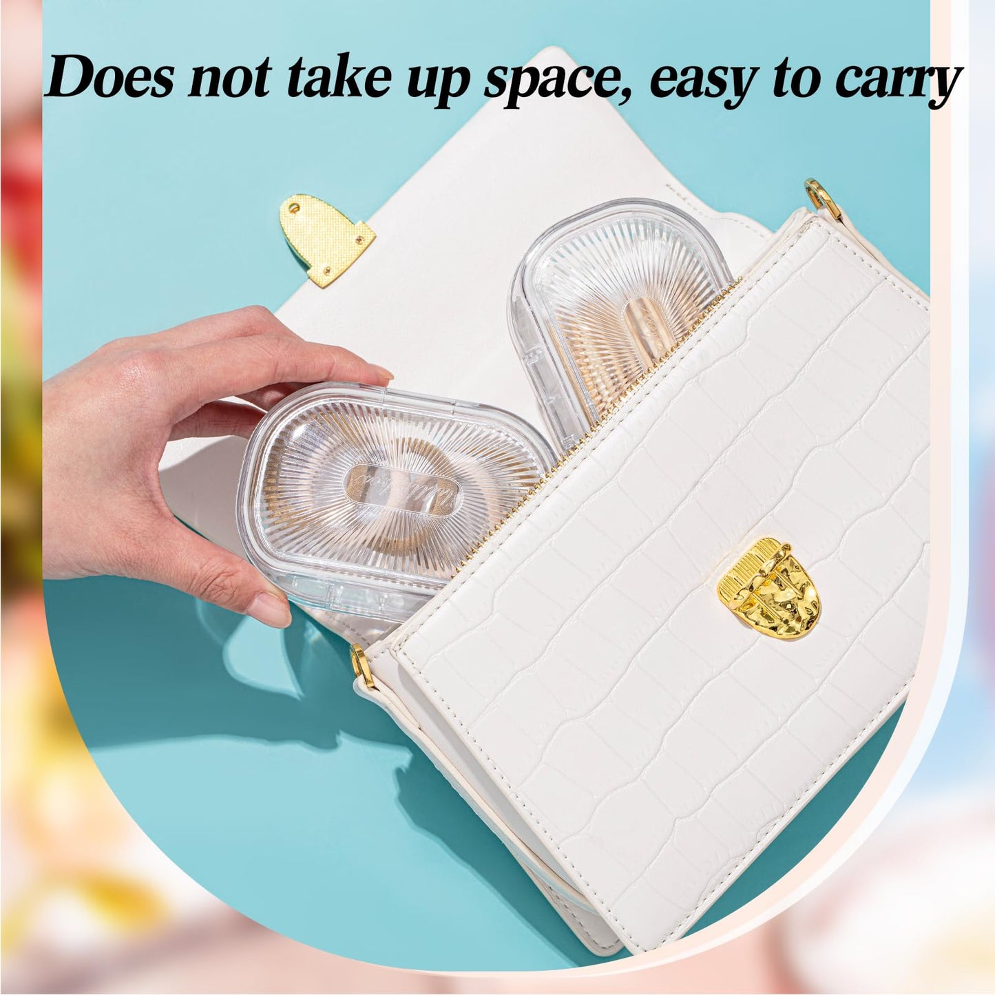 Kigley 4 Pcs Hair Tie Container Small Portable Travel Cotton Swab Holder Flosser Dispenser with Lid Plastic Box Beads Storage Containers for Small Items, 3.94 x 2.76 Inch (White)