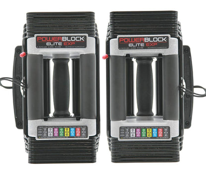 PowerBlock Elite EXP Adjustable Dumbbells, Sold in Pairs, Stage 1, 5-50 lb. Dumbbells, Durable Steel Build, Innovative Workout Equipment, All-in-One Dumbbells, Expandable with Expansion Kits