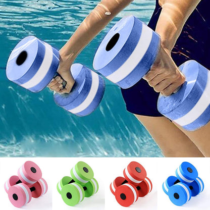 VEAREAR 2Pc Water Dumbells Water Aerobic Exercise Foam Dumbbell Pool Resistance Aquatic Dumbbell EVA Yoga Barbell Exercise Fitness Equipment Exercises Equipment for Weight Loss