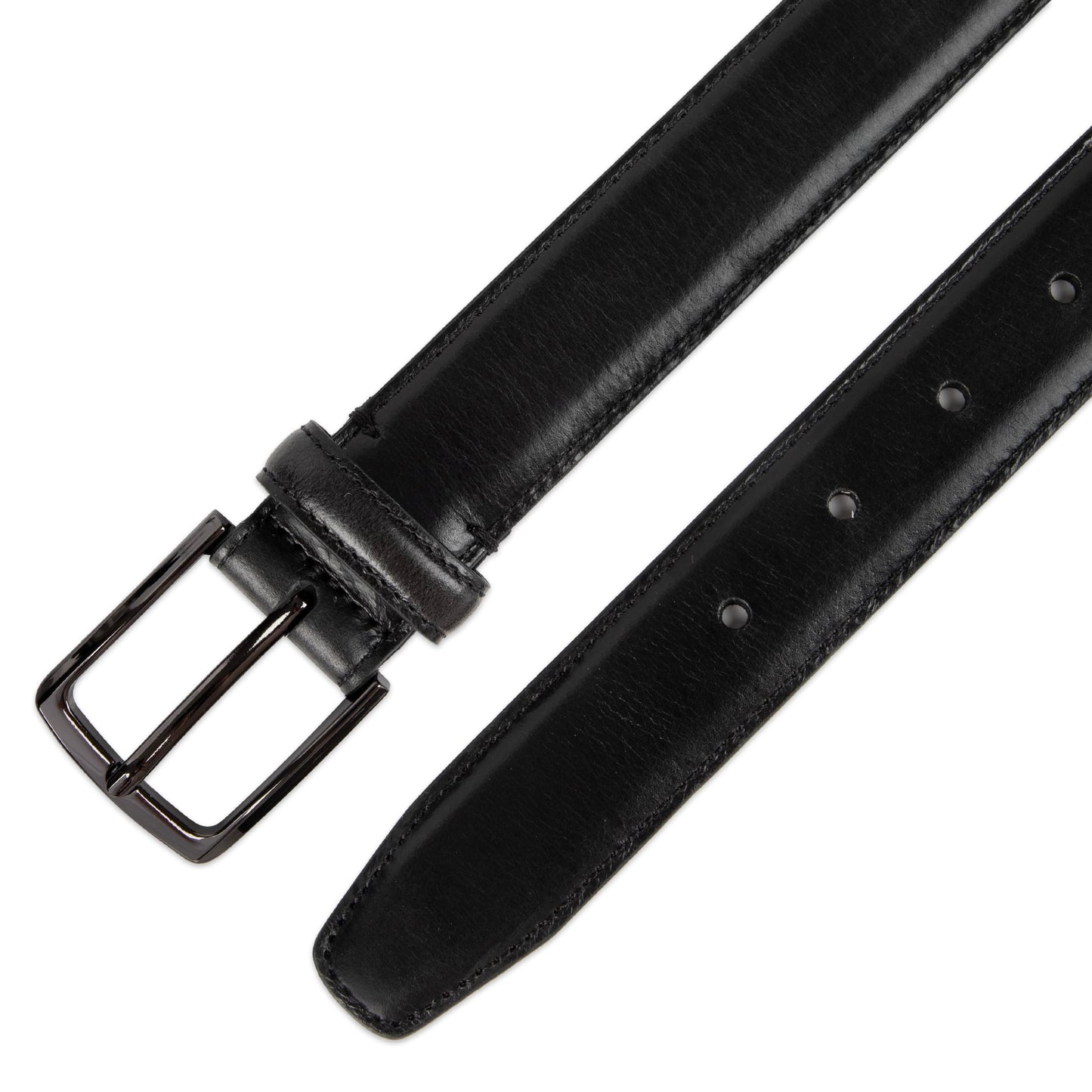 Haggar Men's Leather Dress Belt, Black, Medium