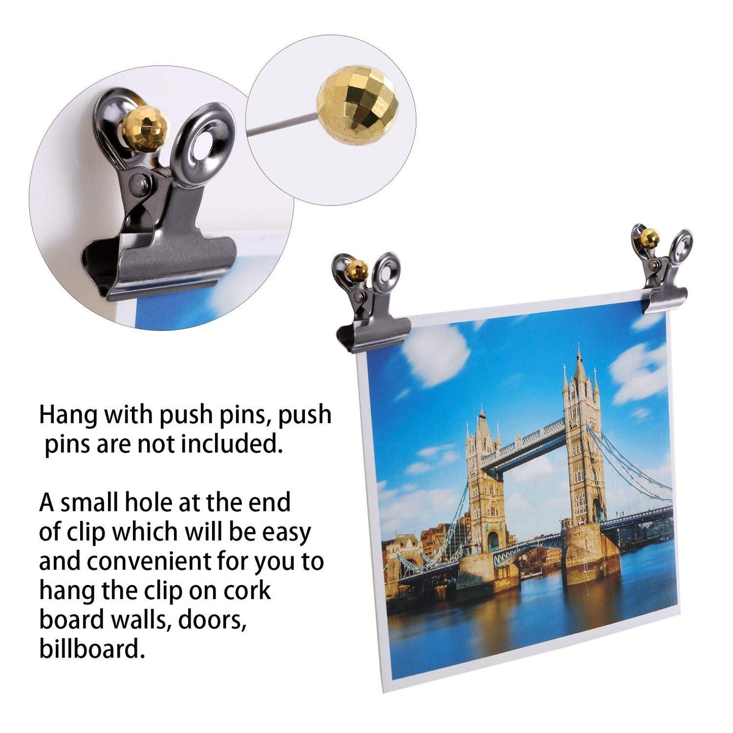 XMHF 72Pcs Mini Bulldog Clip, Silver Stainless Steel File Money Binder Clips Clamps/Metal Food Bag Paper Clips for Paper Organizers, Photo Wall Decoration, Home and Office Decoration, 0.87inch Wide