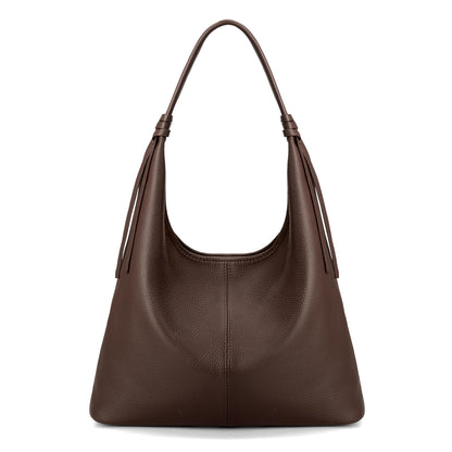befen Genuine Leather Slouchy Hobo Purses for Women, Casual Hobo Bags Real Top Grain Leather Tote Handbags Women's Coffee Shoulder Satchel for Shopping, Outing, Travel