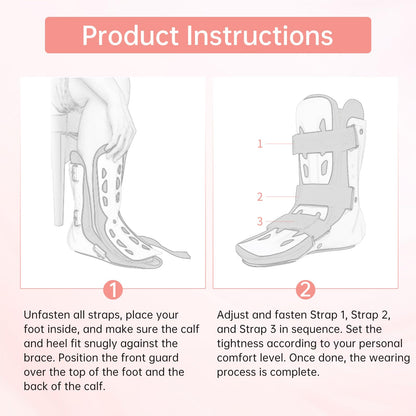 Oneweijie Medical Boots, Ankle Sprain Correction Boots, Ankle Sprain Braces, Adjustable Splints, Walking Boots,Detachable Linings(Short-Right)