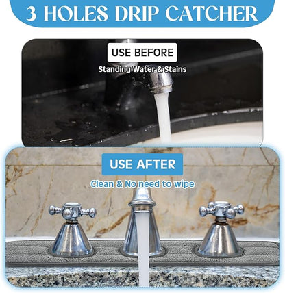 2 Pcs Faucet Mat for Kitchen Sink Splash Guard for Kitchen Sink Faucet Dish
