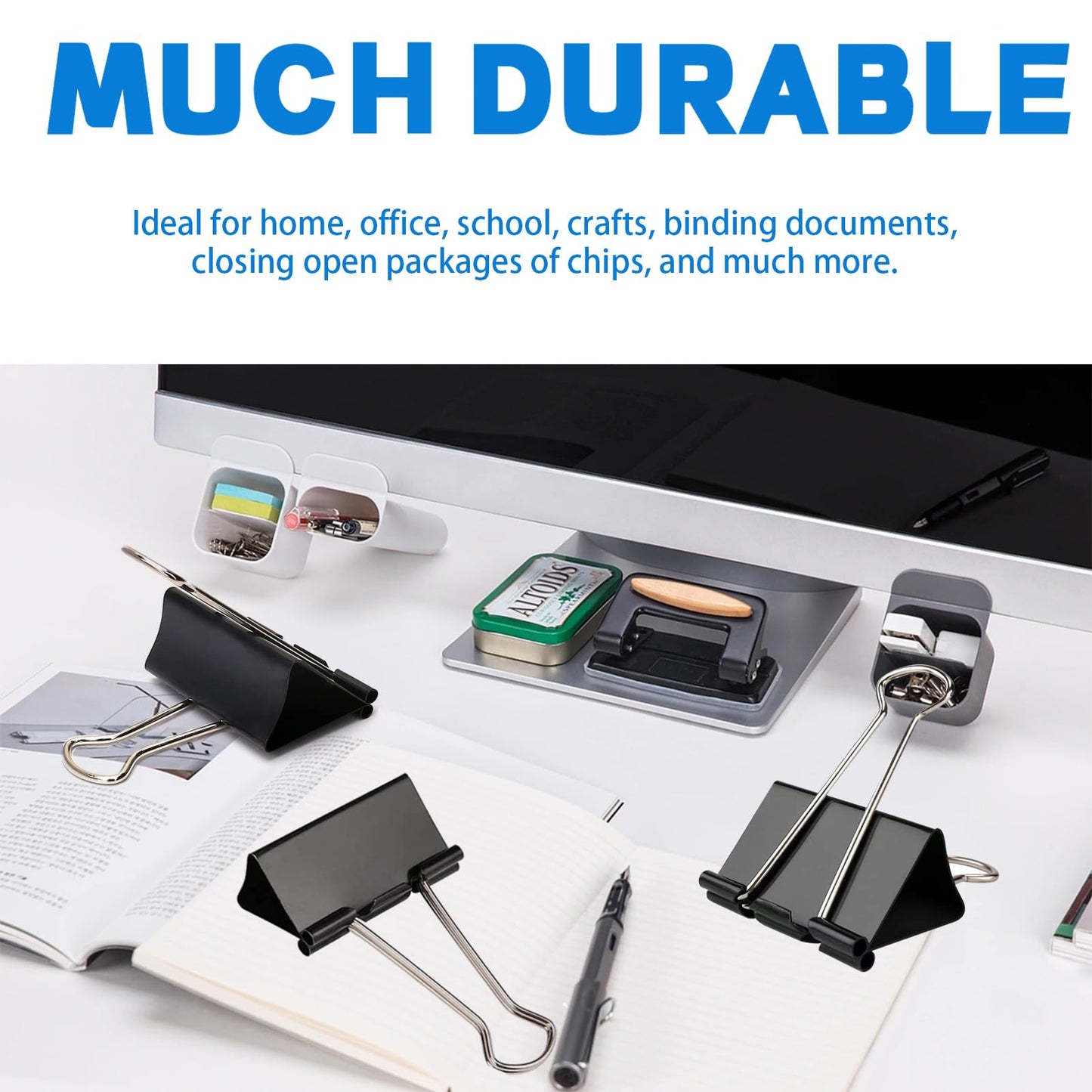 50 Pack Extra Large Binder Clips 2.4 Inch, Upgrade Large Binder Clips Big Paper Clips Clamps for Office and Home Supplies, Black