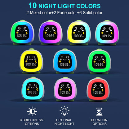 ANALOI Alarm Clock for Kids, Kids Alarm Clock Ok to Wake Cute Night Light for Bedroom, Toddlers Sleep Training Clock Stay in Bed, Dinosaur Birthday Gift for Kids Boys Girls