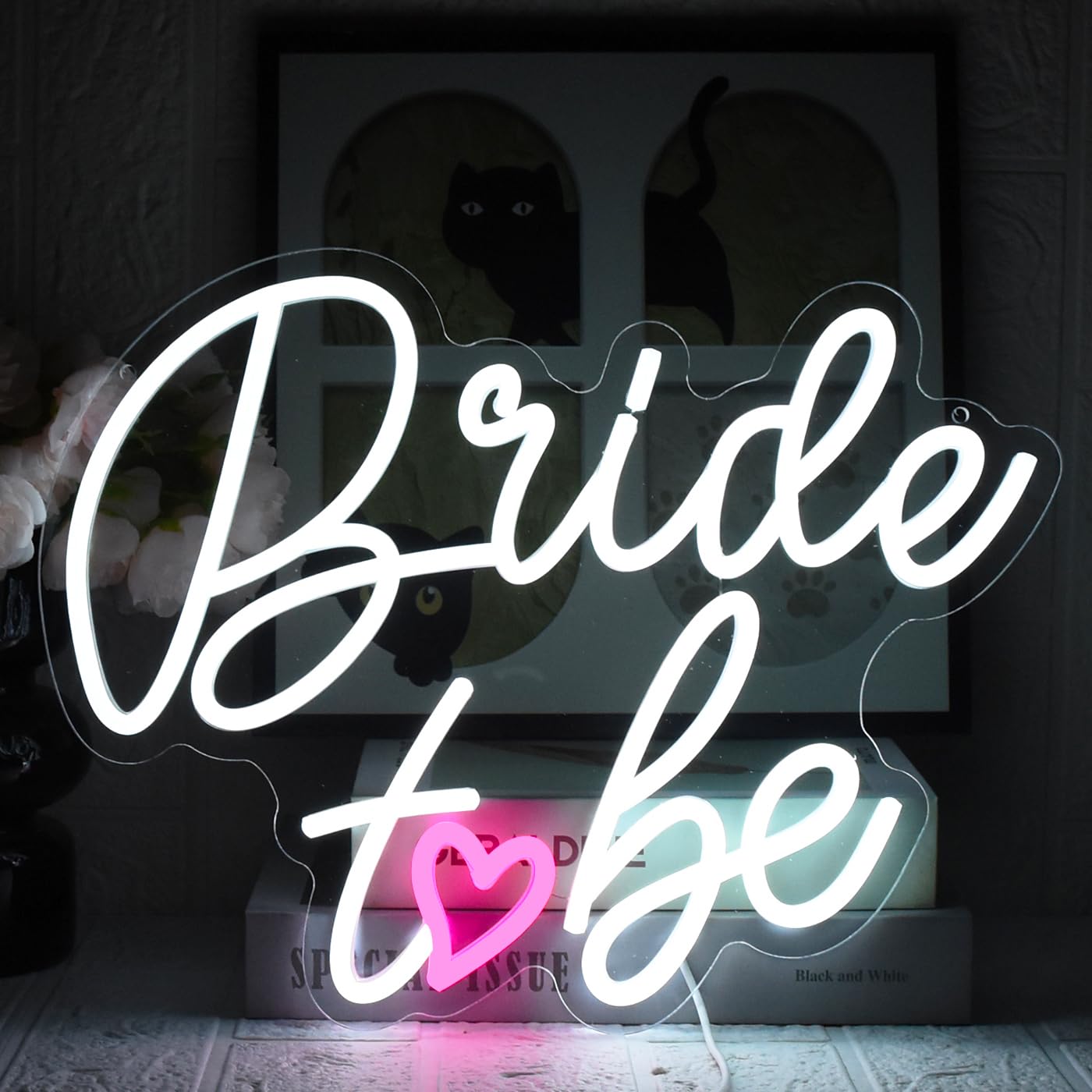 UExnkj-Y Bride to Be Neon Sign Wedding Light Signs White Led Neon Light Signs USB Dimmable Led Lights Sign for Bachelorette Engagement Party Bridal Shower