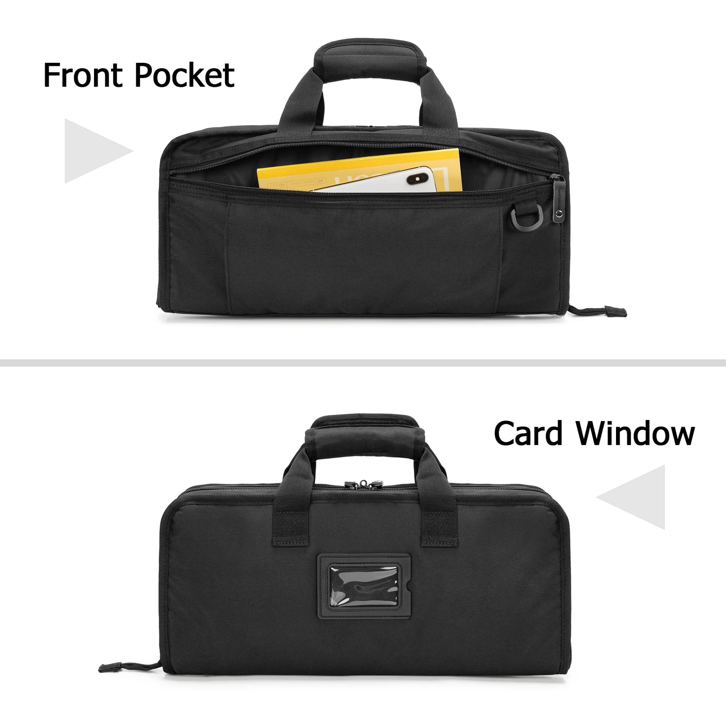 samdew Chef Knife Bag with Lockhole & 17 + 6 Slots, Chef Bag for Knife Storage, Travel Knife Roll for Professional Chefs, Knife Carrying Case Knife Carrier for Kitchen Utensils, Bag Only