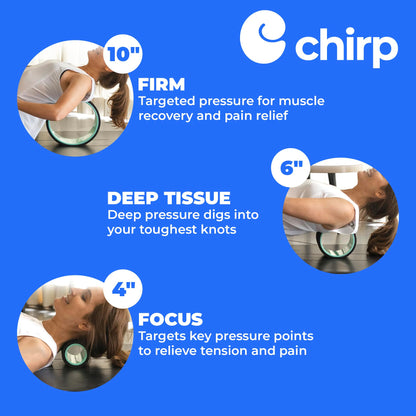 Chirp Wheel Foam Roller – Targeted Back & Neck Relief, Lumbar Spine Stretcher, Spinal Decompression Back Stretcher, Massage Roller with Density Foam for Physical Therapy, Supports 500lbs, 2-Inch Mint