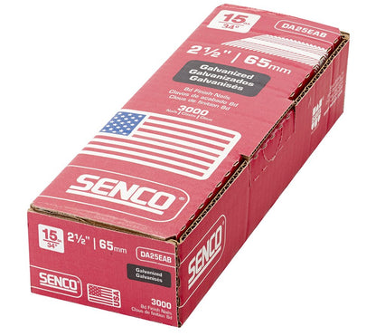 SENCO DA25EAB 15 Gauge by 2-1/2 inch Length Galvanized Finishing Nails, Hardware (3,000 per box)