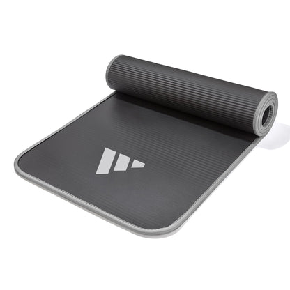 Adidas 10mm Extra Thick Training Mat with Carrying Strap and Non-Slip Textured Base - Cushioned Workout Mat for Home Gym, Floor Workouts, and Intense Exercises - Portable and Durable