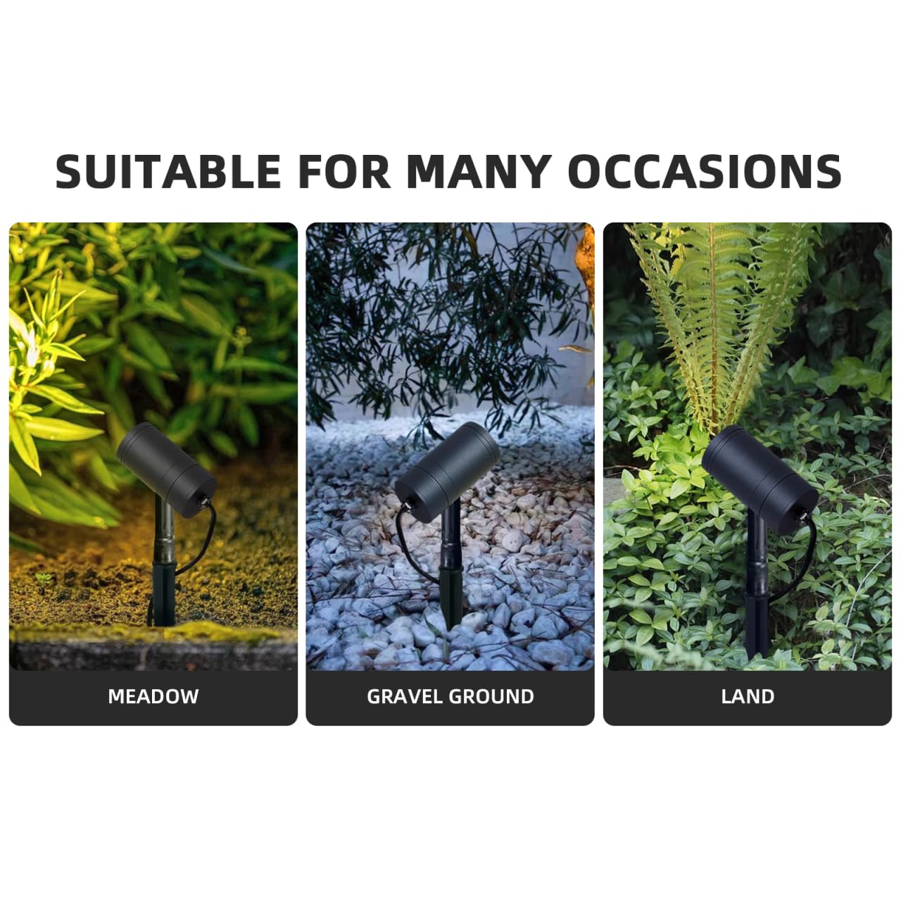 DOITOOL 20 Pack Solar Light Stakes Replacement 5.5 inch Pathway Light Stake ABS Plastic Reinforced Ground Spikes for Garden, Pathway, Christmas Lighting, Black