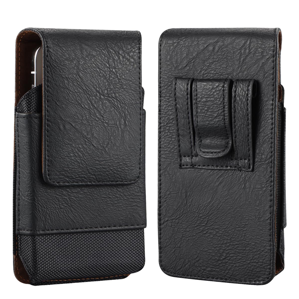 Belt Phone Holder for iPhone 17 17 Pro 16 Pro 16e 15 15Pro 14 13 12 11 Xs 10 X XR,Premium Leather Phones Pouch with Belt Clip Cell Phone Holder
