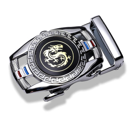 Barry.Wang Mens Ratchet Belt 2 Pack Buckle Gift Set Black Belts Leather Slide White Dragon Strap Adjustable 1 3/8" Wedding Business