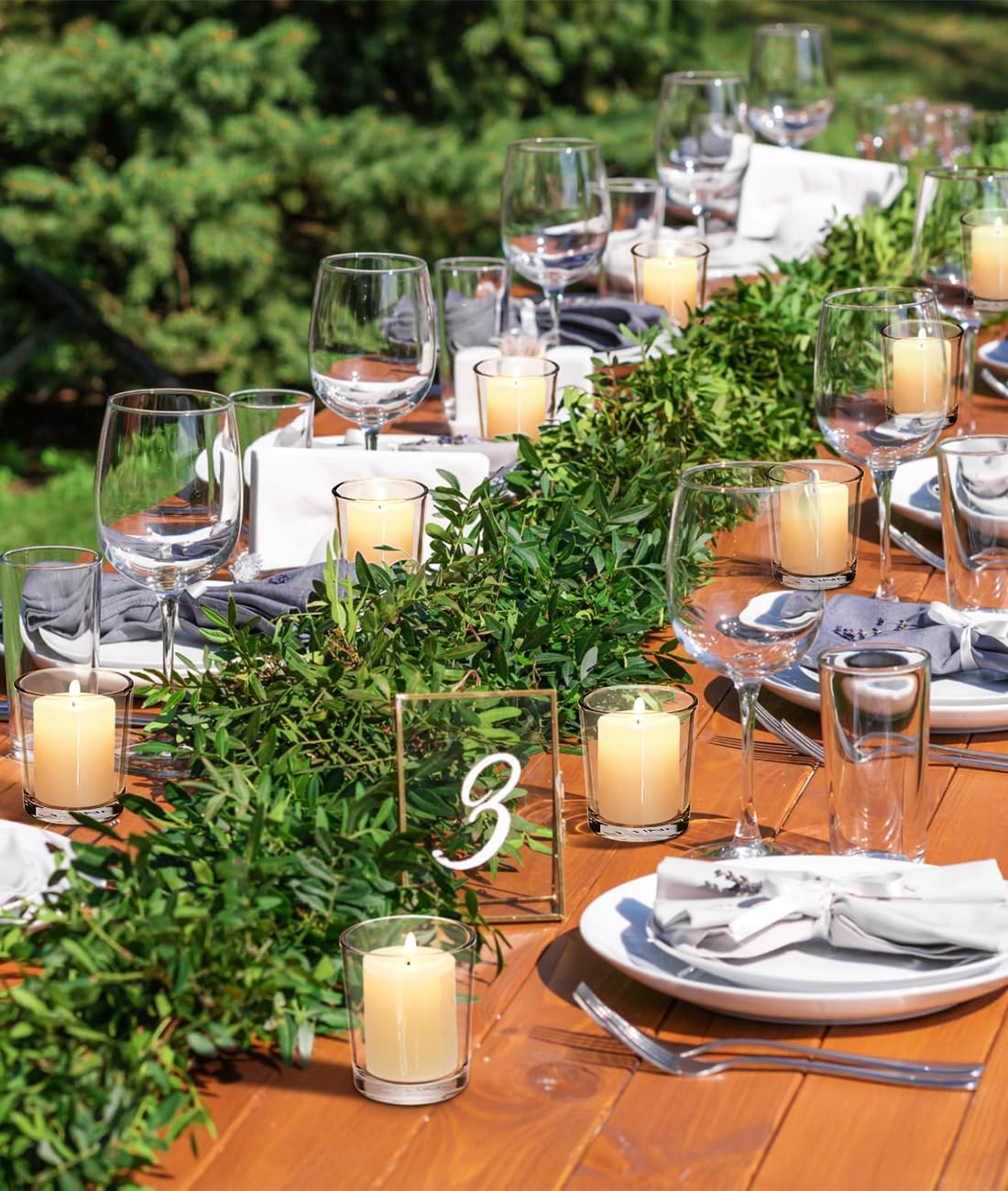 LETINE 72-Pack Votive Candle Holders Designed for Wedding Decor - Glass Candle Holder & Tea Lights Candle Holder - Candle Holders for Christmas, Summer Wedding Centerpiece Table, Party Dinner Decor