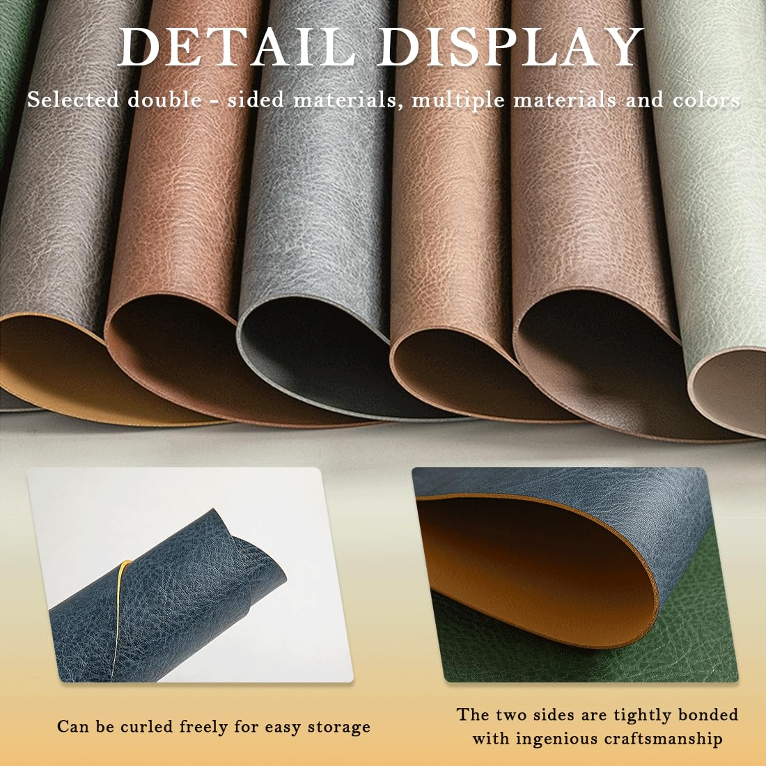 Lussenwert Faux Leather Placemats Set of 6 Waterproof Dual-Sided Placemats Heat Resistant Wipeable Place Mats with Coasters Non-Slip Dining Table Mats for Indoor Outdoor Gray Light Gray