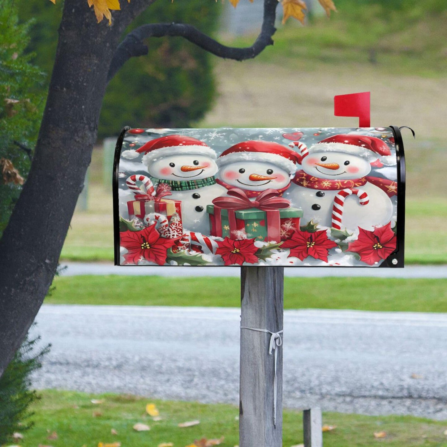 ALAZA Christmas Cute Snowman Magnetic Mailbox Cover MailWraps Garden Yard Home Decor for Outside Standard Size-18"x 20.8"