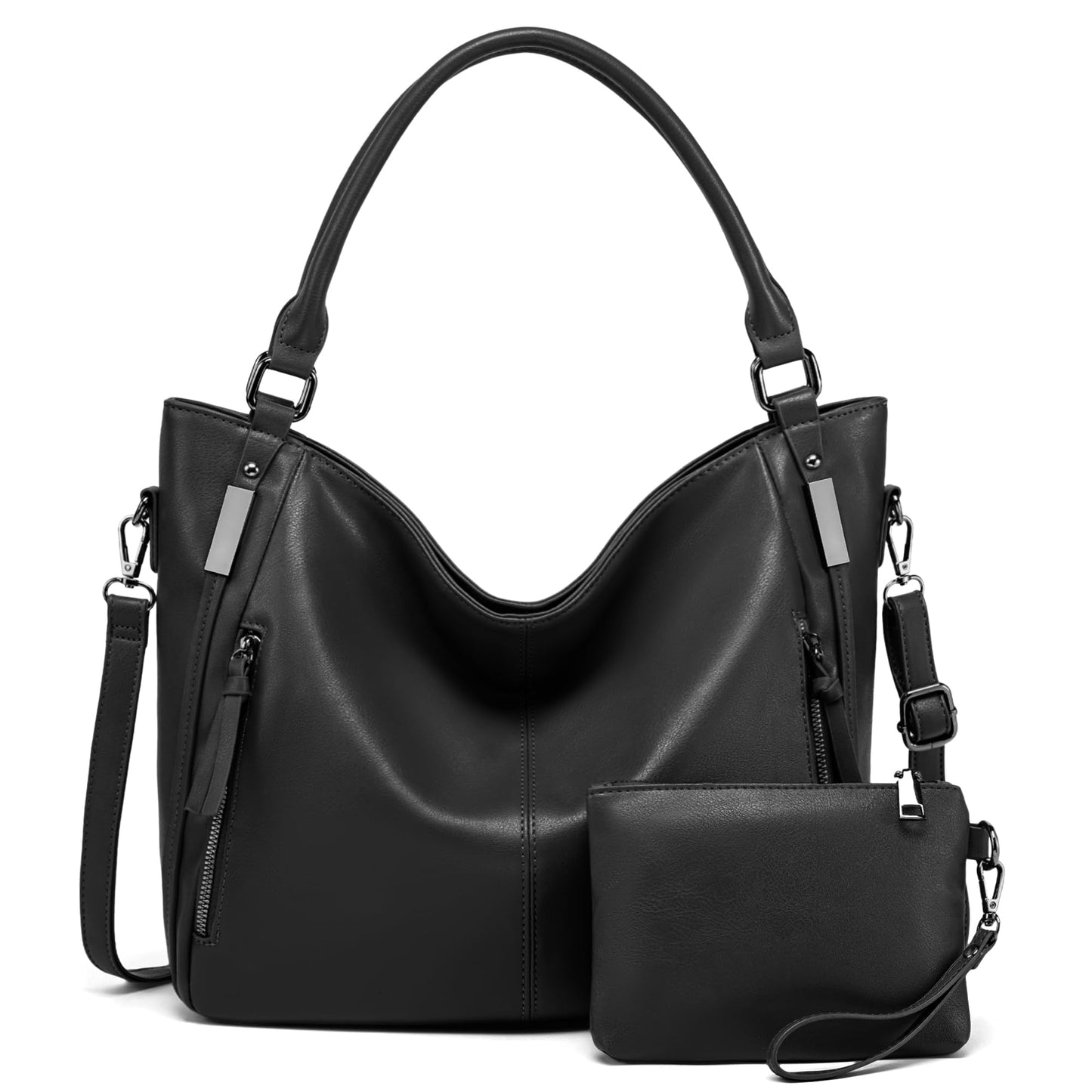 GEMIU Tote Bag for Women Slouchy Shoulder Purses Large Women's Crossbody Handbags for Womens for Travel and Work Black