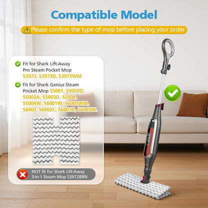 4 Pack Steam Mop Pads Replacement for Shark Lift-Away Pro & Shark Genius Mop System Pocket Mop S3973 S3973D S3973WM S5001 S5002Q S5003A S5004 S5004W S6001W S6001WM S6002 S6002C S6003D S6003W