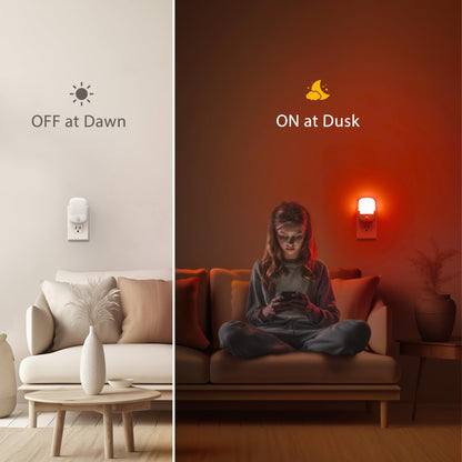 Briignite Night Lights Plug into Wall, Modern LED Night Light Plug in, Dusk to Dawn Sensor, Soft White 3000K, 0-100LM Adjustable Brightness, Dimmable NightLight for Hallway, Bedroom, Stairway, 2 Pack