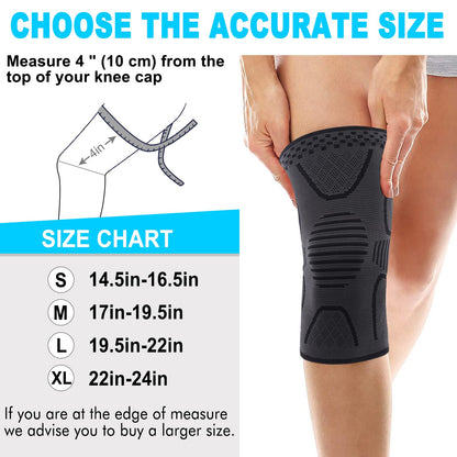 Double Couple 2 Pack Copper Knee Brace Knee Compression Sleeve Support for Men Women Knee Pain Working Out Running Sport Arthritis(Black&Dark Grey,Medium)