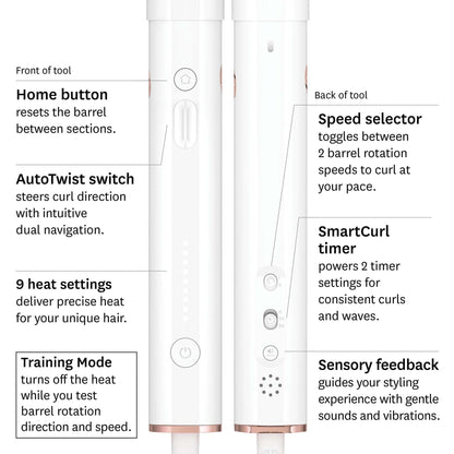 T3 CurlWrap Automatic Rotating Curling Iron with Longer Barrel, 2 Timer Settings, 9 Heat Settings, Auto-Rotating Ceramic Barrel and Ion Generator for Fast, Easy Curls and Waves on All Hair Types