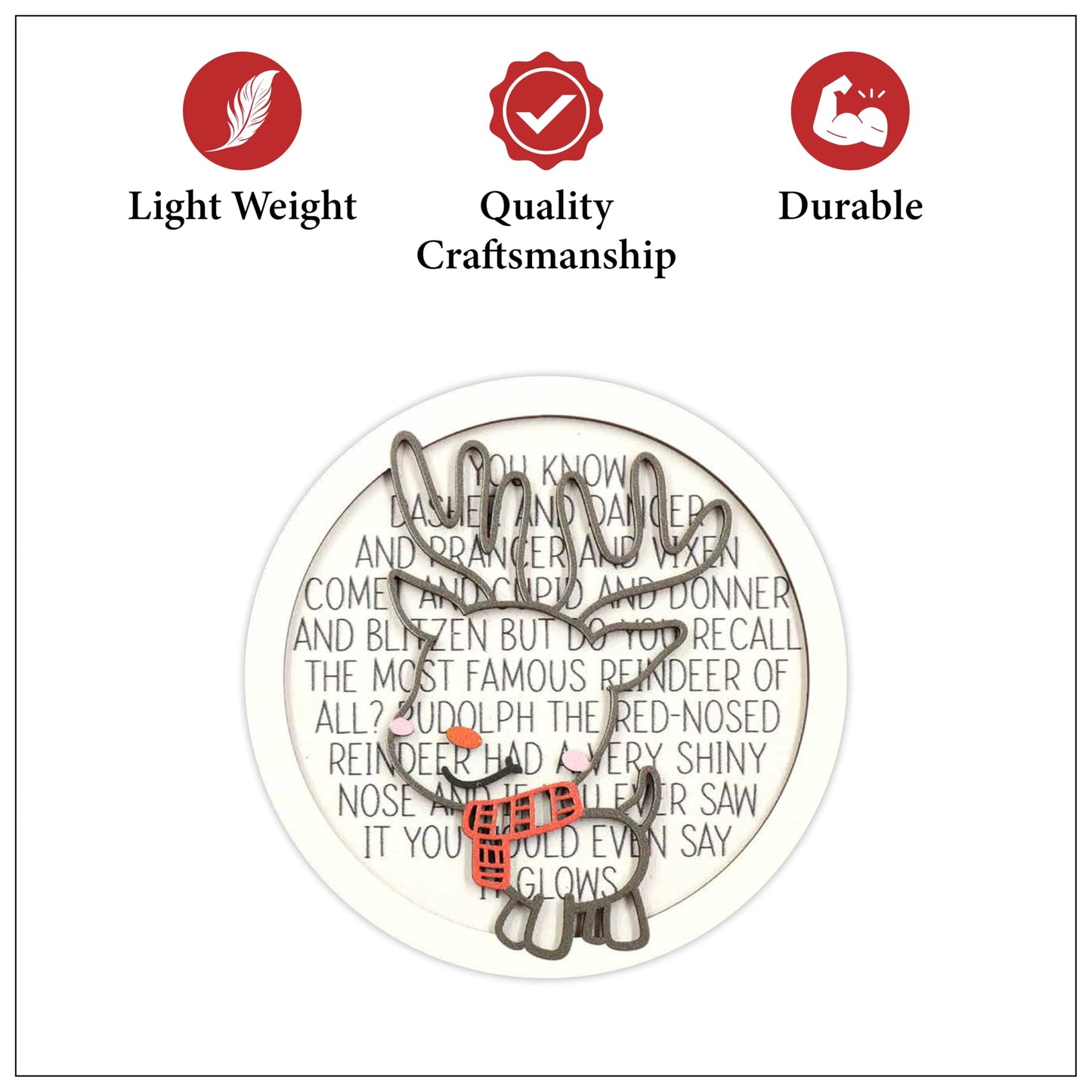 Living Legacy Reindeer QR Code – Wooden Ornament with QR Code, Custom Memory Ornament – Personalized Wooden, Hanging Christmas Ornament – Christmas Tree Decoration & Gift