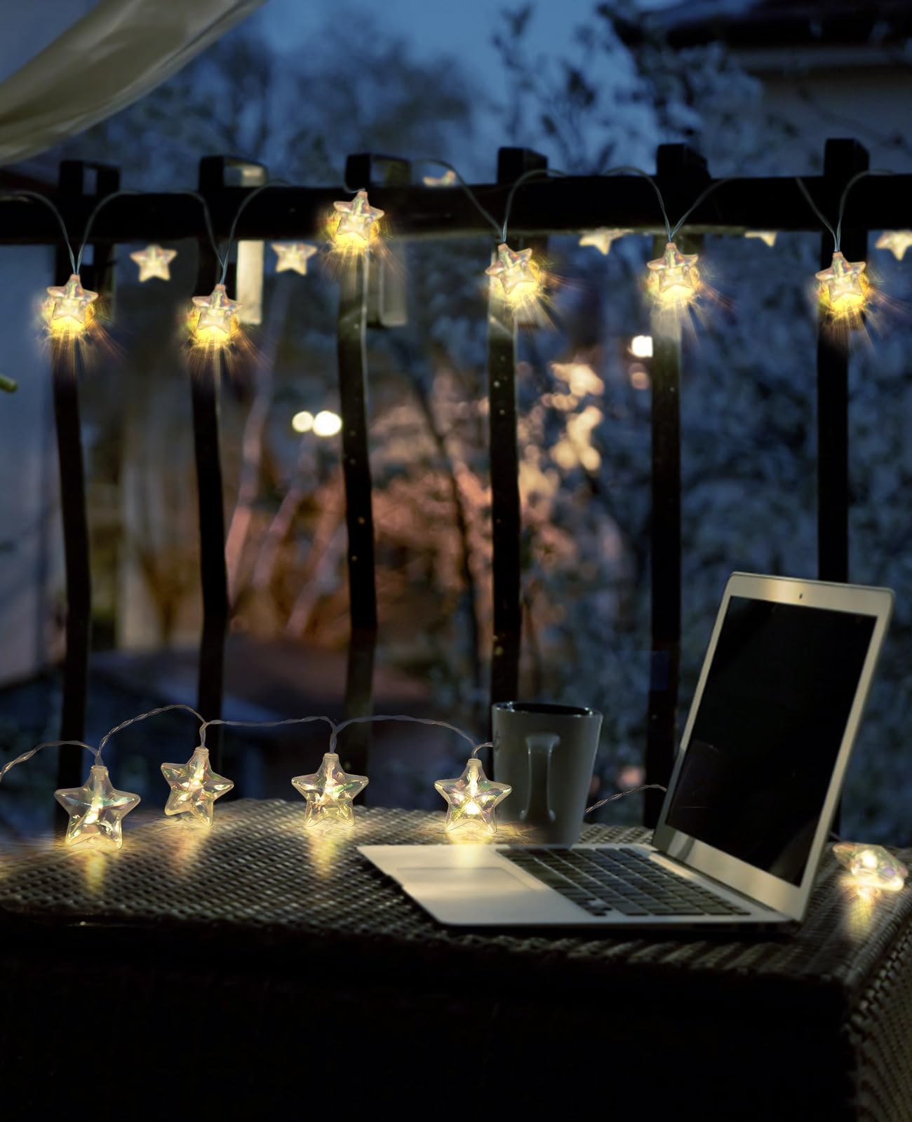 AceList Star LED String Lights – USB/Battery - Powered 20 LED Twinkling Fairy Lights with Remote, 8 Modes, Waterproof Design for Indoor/Outdoor, Christmas, Wedding, Bedroom Ambiance