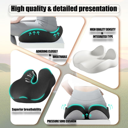 CXC Memory Foam Cushions for Office Chair – Pressure Relief Seat Cushion for Desk Chair, Car, Wheelchair, Hip & Tailbone Pain Relief Cushion for Lxx`ong Sitting, Non-Slip (Black - 3D Breathable Mesh)