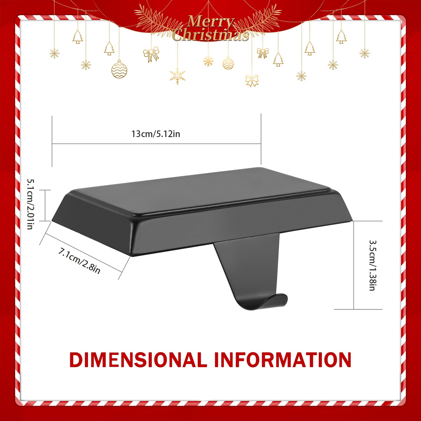 Doitory Christmas Stocking Holder Hanger for Mantle,4 Pack for Xmas Decorations Lightweight and Adjustable for Fireplace Home Decoration