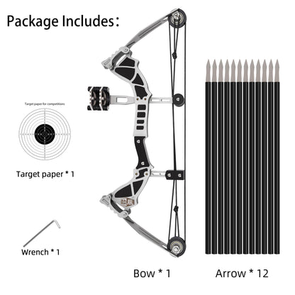 Mini Archery Bow Set Mini Compound Bow Mini Hunting Bow Metal Material Archery RH/LH for Hunting Shooting Practice Archery Fun Games (Style 6)