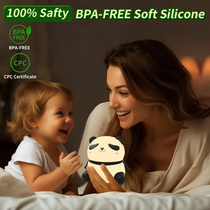 Panda Night Ligt, Night Light for Kids, LED Cute Toddler Night Light for Kids Room, 3 Level Dimmable Nursery Nightlights for Breastfeeding, Silicone Animal Night Lamp for Bedroom, Kawaii Room Decor