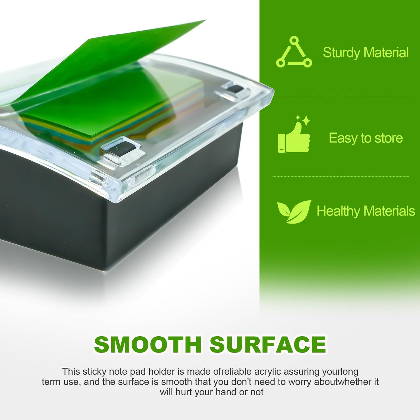 2 Pcs Pop Up Sticky Note Dispenser Acrylic Small Sticky Note Holder for 3 x 3 Inch Sticky Notes Office Home Classroom Desk Supplies
