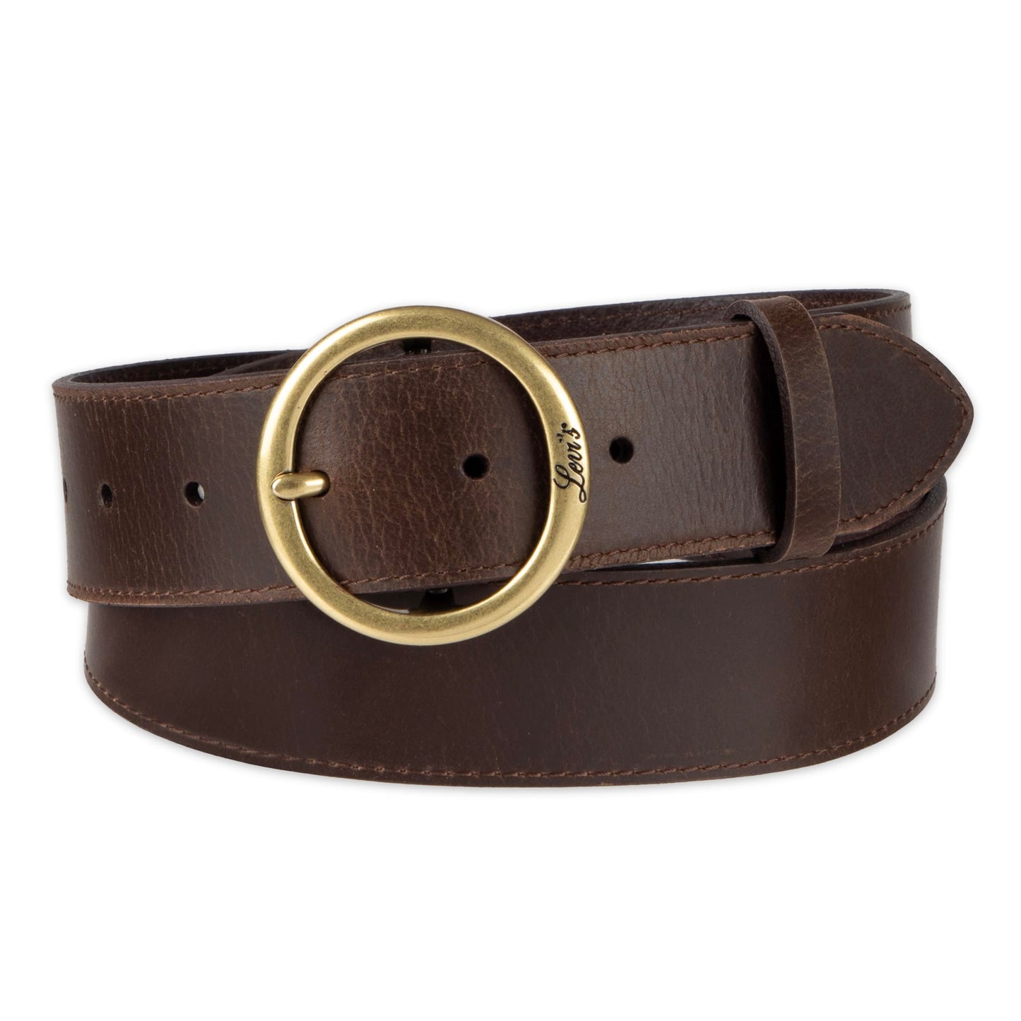 Levi's Women's Round Centerbar Sliding Loop Belt, Dark Brown, X-Large