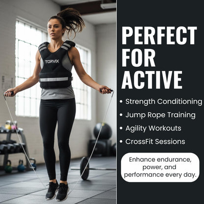 Adjustable Weighted Vest for Women and Men 6-15 lbs - Weight Vest for Walking, Weights for Workout Exercise Fitness Gym - Running Walking Training Vest with Reflective Strips & Pocket