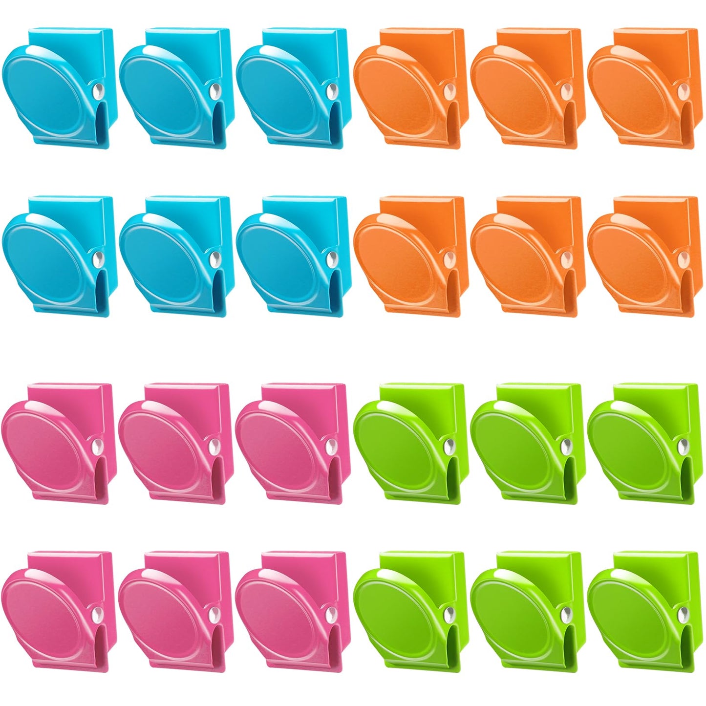 VICNOVA Magnetic Clips, 24 Pieces Magnetic Metal Chip Clips Fridge Magnets Refrigerator Whiteboard Locker Magnets Heavy Duty Clip Classroom Organization Teacher Must Haves School Supplies Accessories