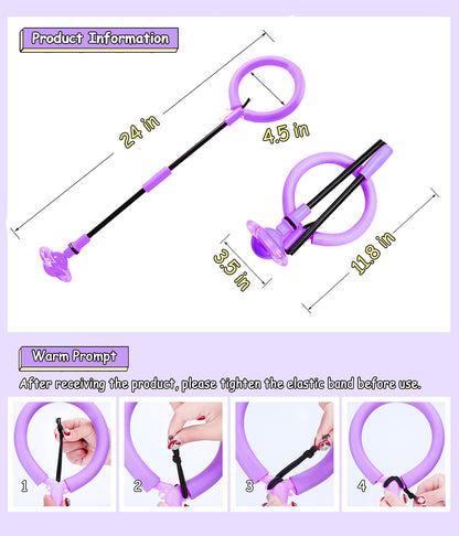 SIERLIKY Skip Ball for Kids, Foldable Ankle Skip Ball Colorful Light Flashing Jumping Ring, Fitness Jump Rope Sports Swing Ball, for Children Adults Boys Girls Toy (Purple)