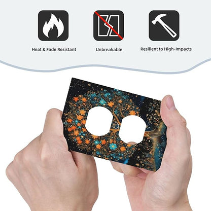 Magical Life Tree in Night Sky Light Switch Cover 1 Gang Outlet Plate Single Duplex Wall Plate Covers Decorative Switchplate Covers Electrical Faceplate for Home Living Decor