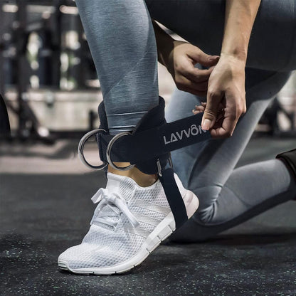 LAVVON Ankle Straps for Cable Machines Kickbacks - Adjustable Comfort Ankle Cable Attachments for Gym Ankle Cuff Cable Machine Glute Kickback Straps - Leg Extensions, Curls & Ankle Cuffs Women