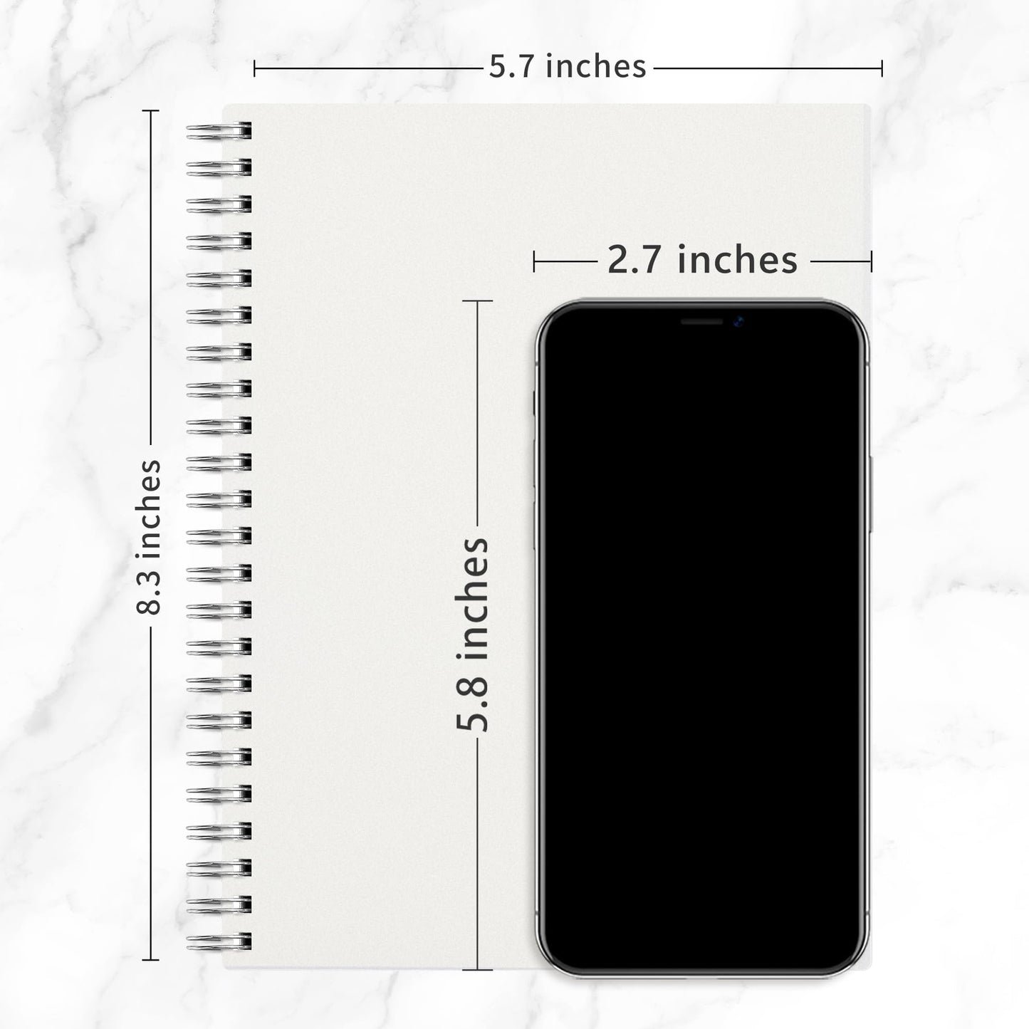 RETTACY Blank Journal Notebook, 3-Pack, 160 Pages per Pack, A5 Medium Size (5.7'' × 8.3''), 100 GSM Thick Paper, Spiral-bound, Flexible Plastic Cover, for Sketching, Drawing, Painting