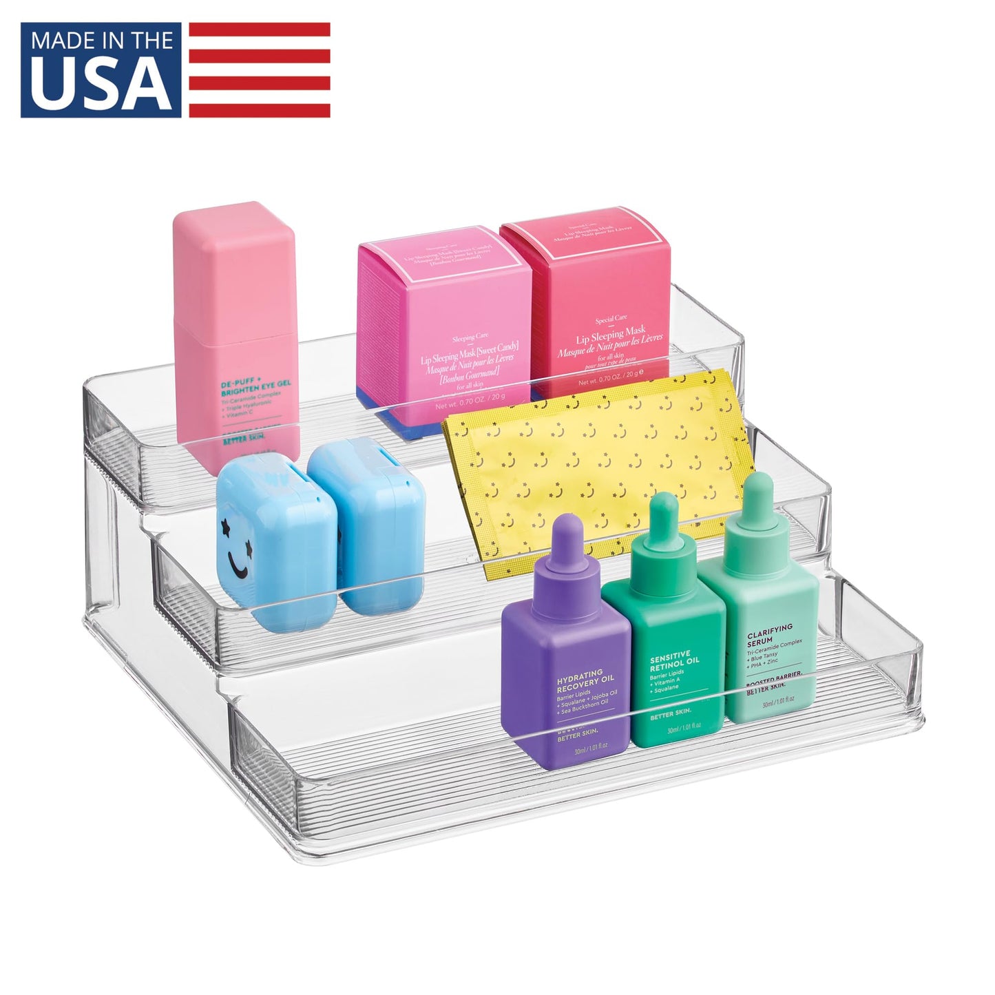 iDesign Nail Polish Organizer, Holds up to 30 Bottles, Compact 3-Tier Clear Display Stand for Countertop