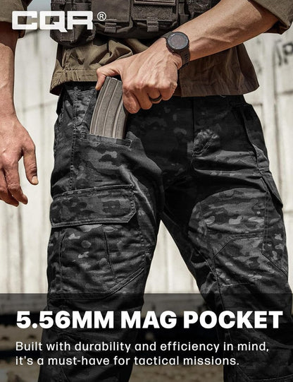 CQR Men's Tactical Pants - Water Resistant Ripstop Cargo Design | Lightweight EDC Hiking Gear