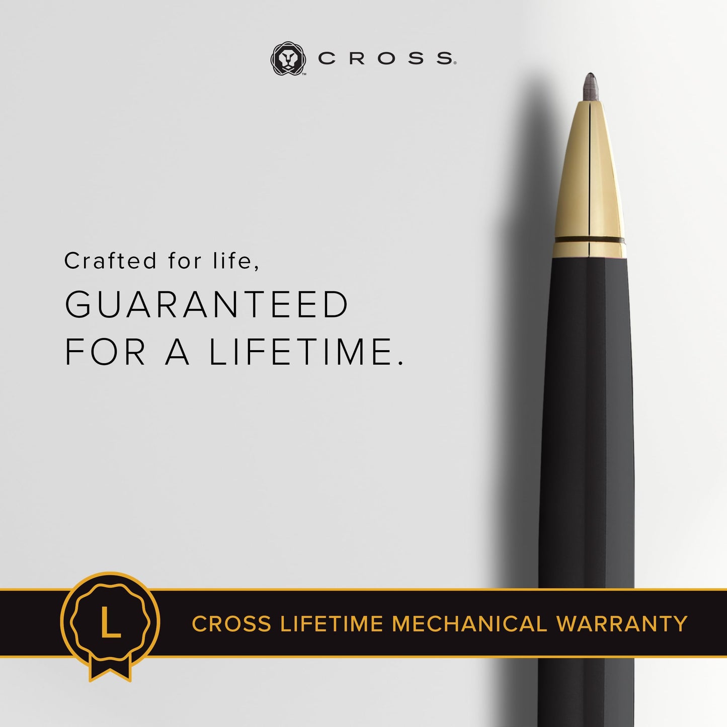 Cross Coventry Black Lacquer with Gold-Tone Ballpoint Pen - Refillable Pen for Smooth Writing - Professional, Elegant Accessory - Black Ink - Long-Lasting Use - Desk Essential - Gift-Ready